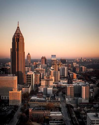 The Atlanta skyline at golden hour